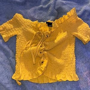 Yellow Cropped Shirt